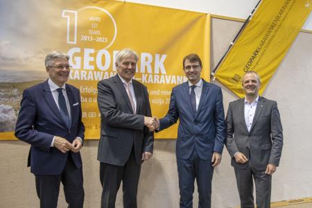 Rokovanje bivšega in novega predsednika Geoparka